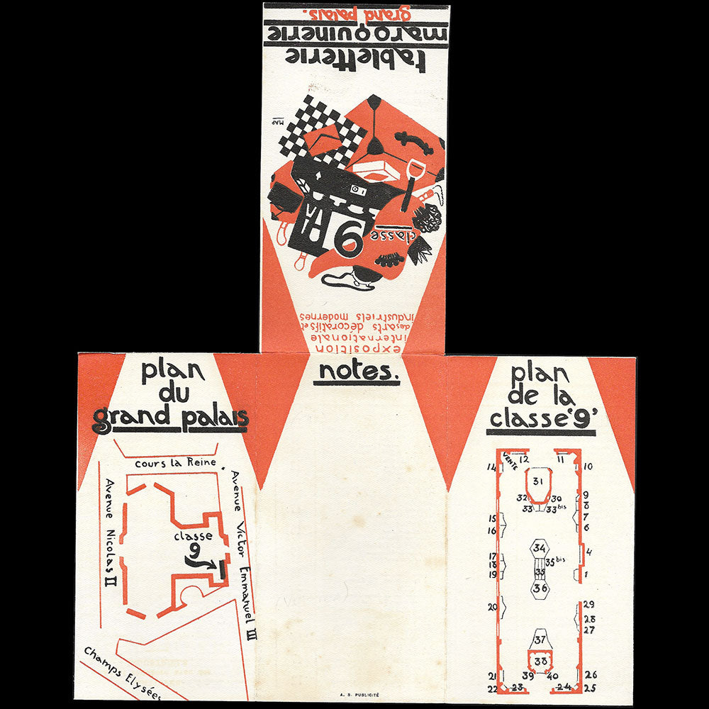 Exposition Internationale des Arts décoratifs et industriels modernes - Plan de la classe 9, Tabletterie et Maroquinerie (1925)