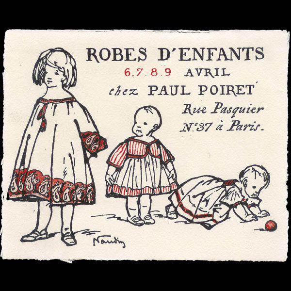 Poiret - Carte d'invitation de la maison Paul Poiret par Bernard Naudin (circa 1906)