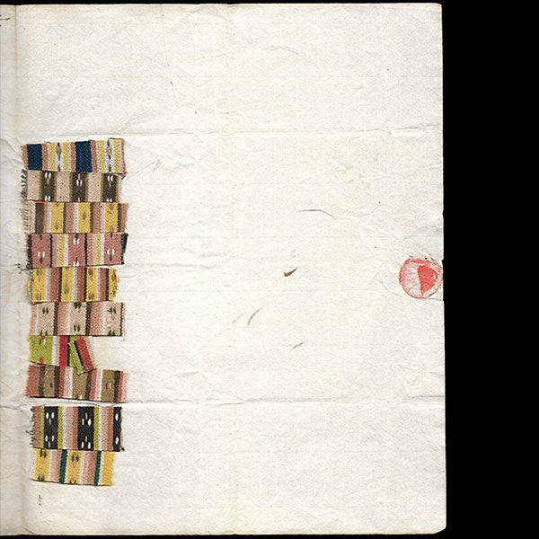 Serre et cie - Correspondance avec échantillons adressée au négociant en tissus par Bossut de Roubaix (1818)
