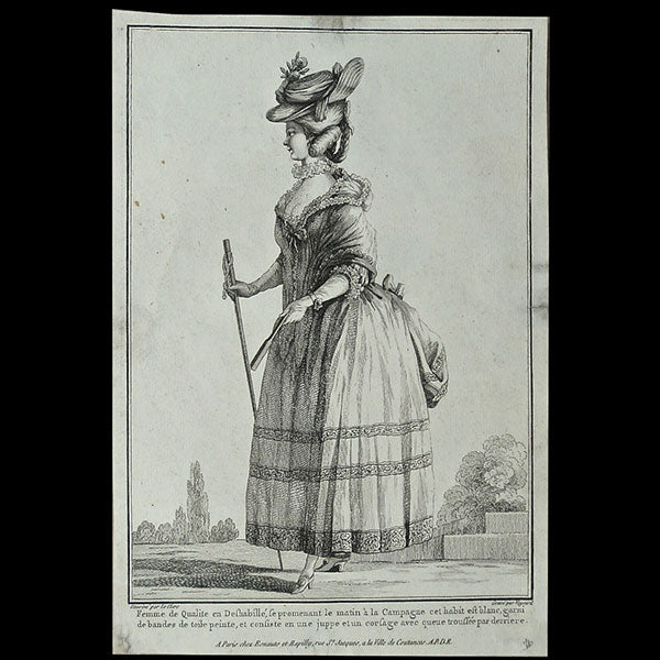 Gallerie des Modes et Costumes Français, 1778-1787, gravure n° G 40, Femme de Qualite en Deshabillé