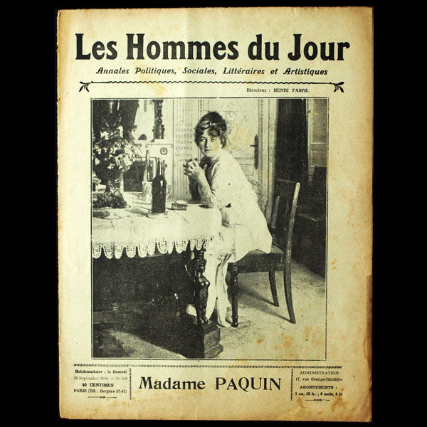 Les Hommes du Jour, Madame Paquin, 28 septembre 1918