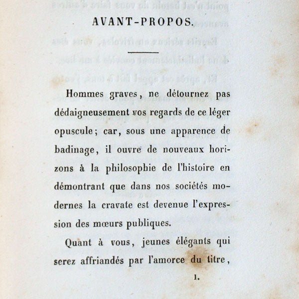 Histoire de la cravate (1854)