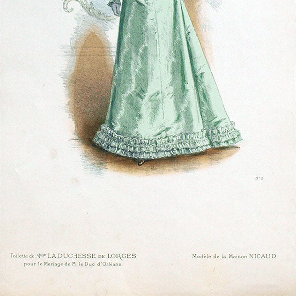 Nicaud - Toilette de Madame la Duchesse de Lorges pour le mariage de M. le Duc d'Orléans, gravure de La Mode Artistique (1896)