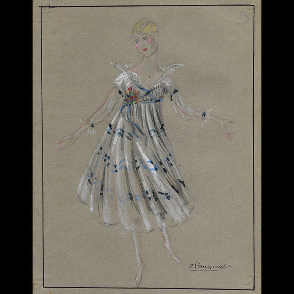 Poiret - Projet de robe par Guy Pierre Fauconnet (circa 1915-1920)
