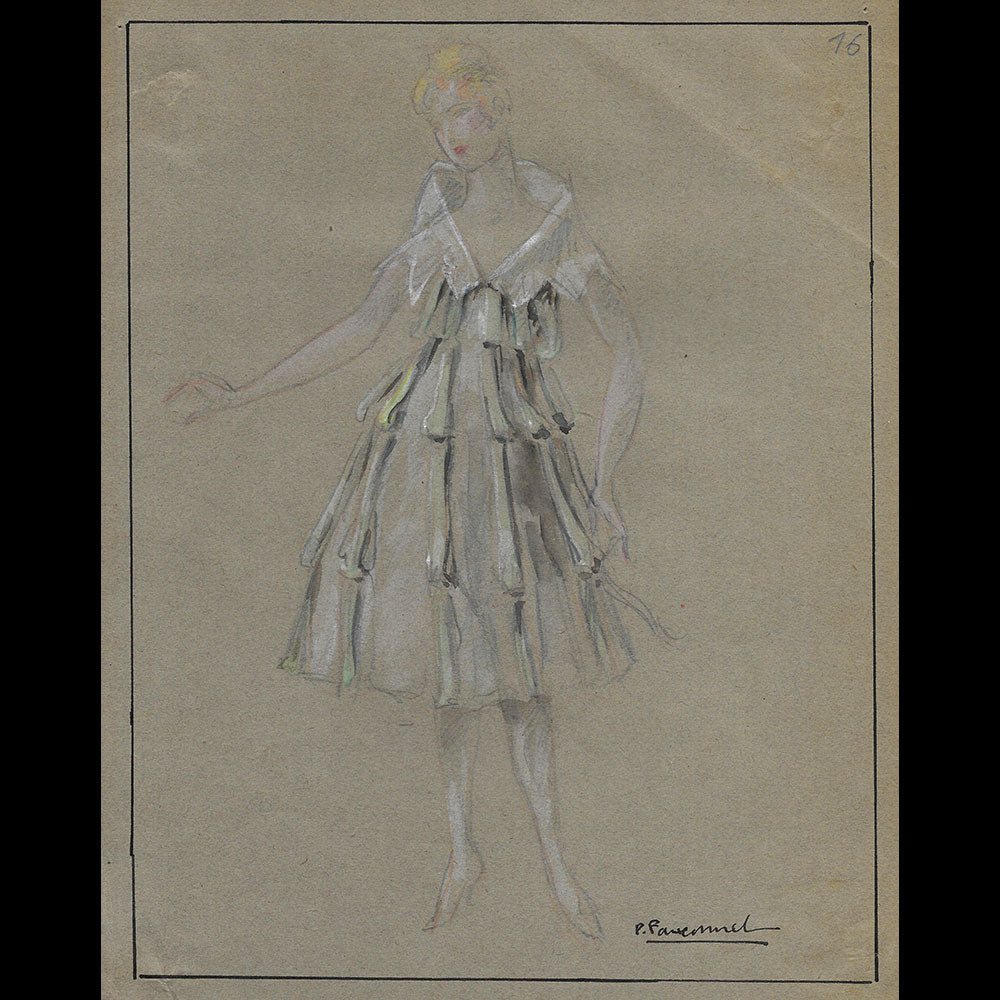 Poiret - Projet de robe par Guy Pierre Fauconnet (circa 1915-1920)