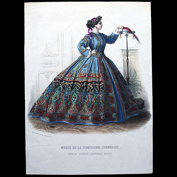Modes de la Compagnie Lyonnaise - Robe de Chambre en cachemire broché (circa 1865)