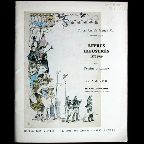 Catalogue de livres illustrés, époque 1870-1940, avec de nombreux dessins originaux de George Barbier et autres artistes de l'époque