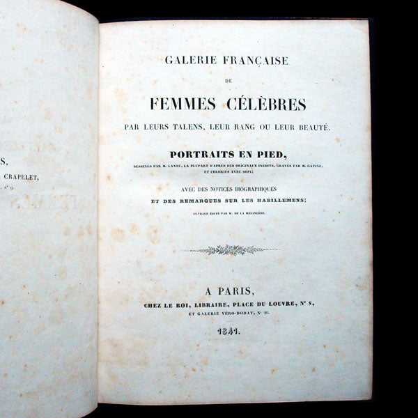 Lanté - Galerie Française de Femmes Célèbres (1841)
