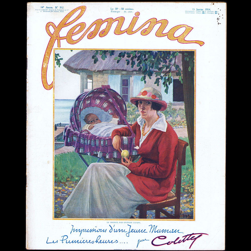 Fémina, 15 janvier 1914, couverture de Georges Lepape
