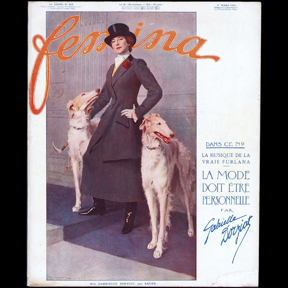Fémina, 1er mars 1914, couverture de Sauer