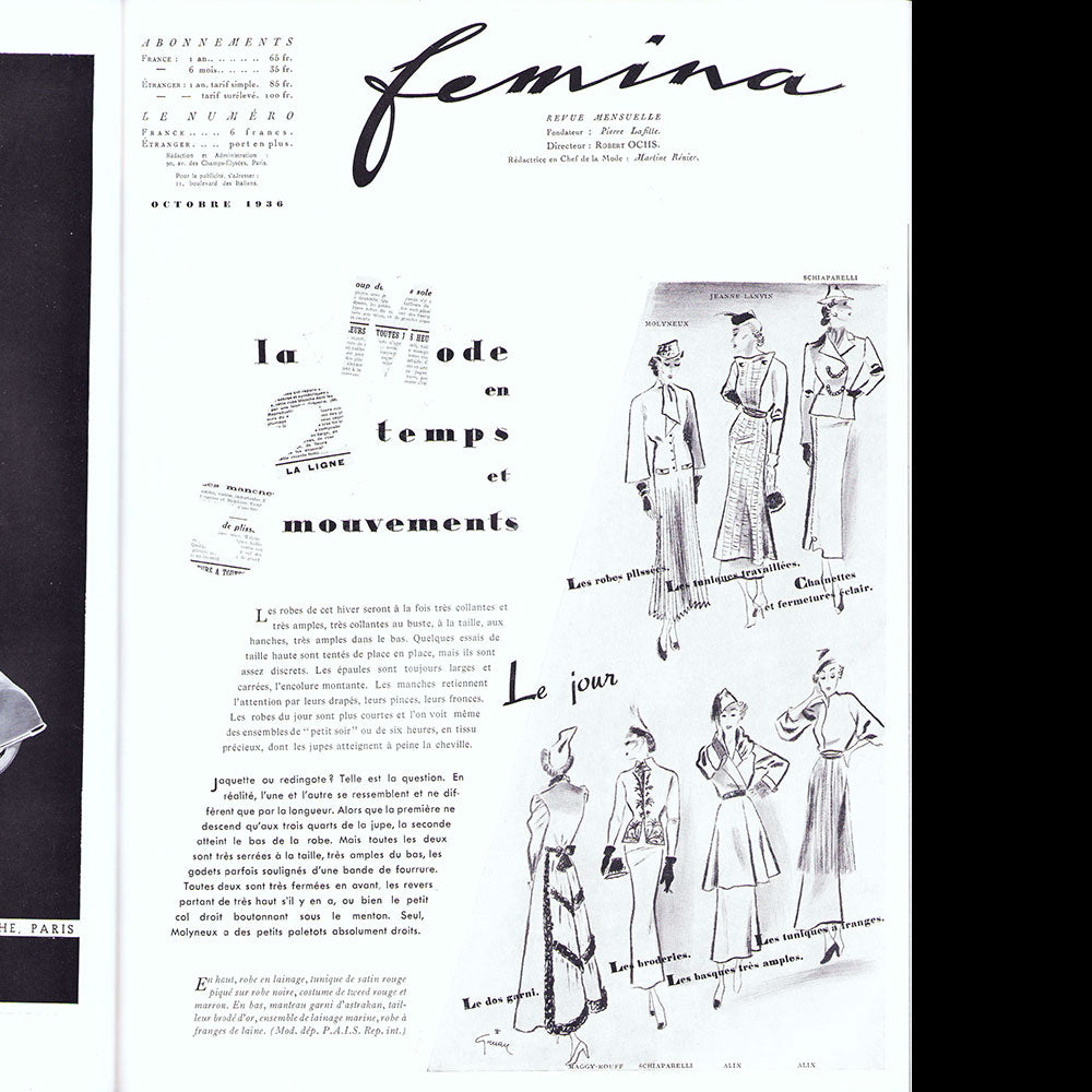 Fémina (octobre 1936), couverture de Joffé