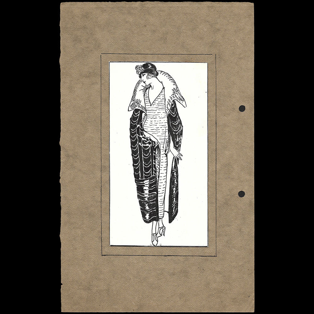 Fourrures Max - Dessin d'un manteau (circa 1920s)