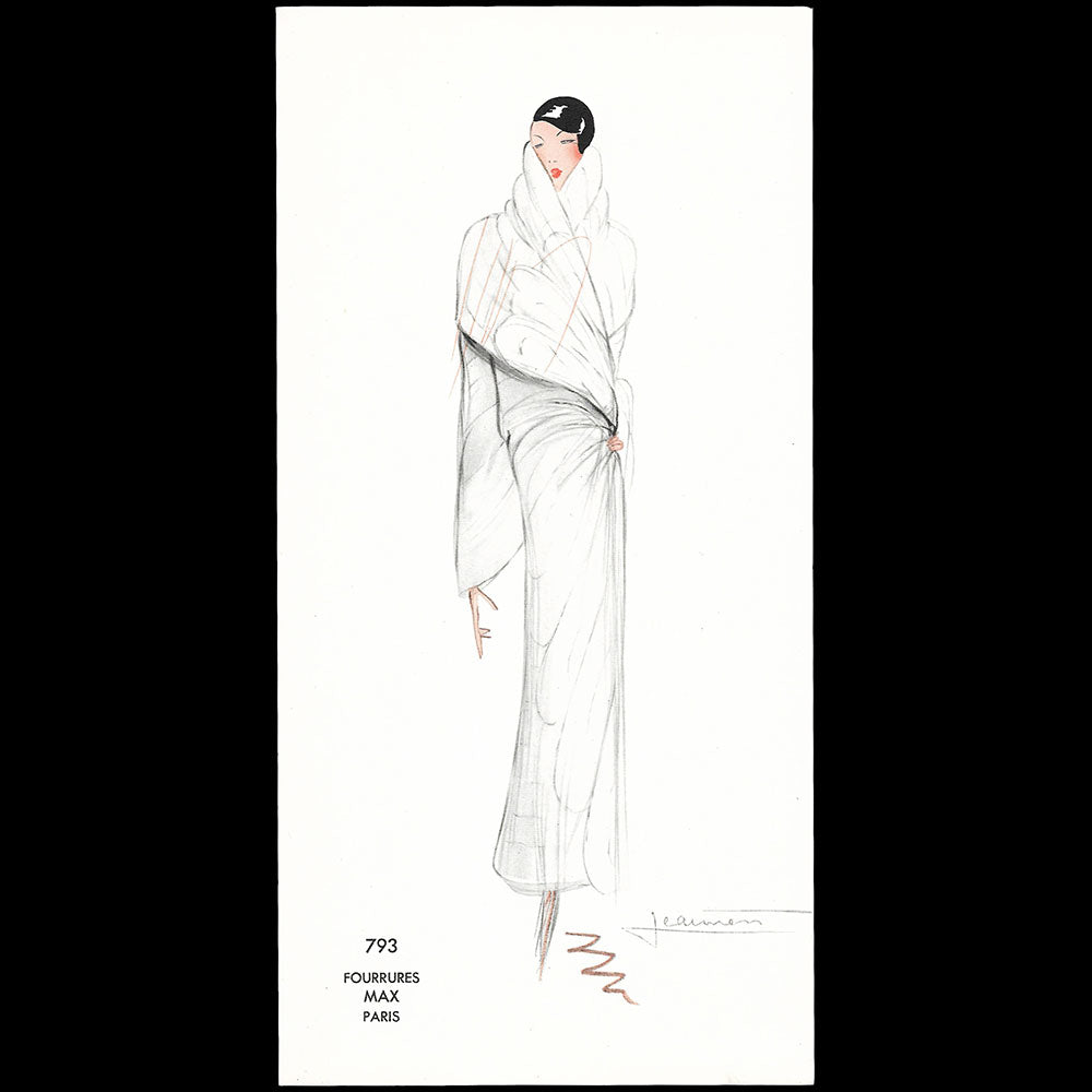 Fourrures Max - Suite de 12 croquis par Madeleine Jeannest (circa 1925-1930)