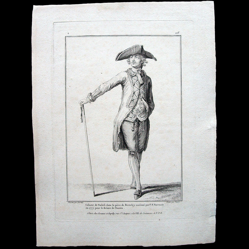 Gallerie des Modes et Costumes Français, gravure n° S 108, Costume de Stukeli (1779)