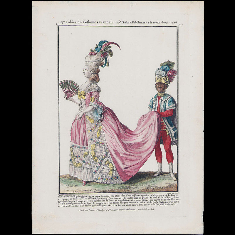 Gallerie des Modes et Costumes Français, 1778-1787, gravure n° T 109, Dame de Qualité (1779)