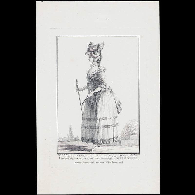Gallerie des Modes et Costumes Français, 1778-1787, gravure n° G 40, Femme de Qualite en Deshabillé