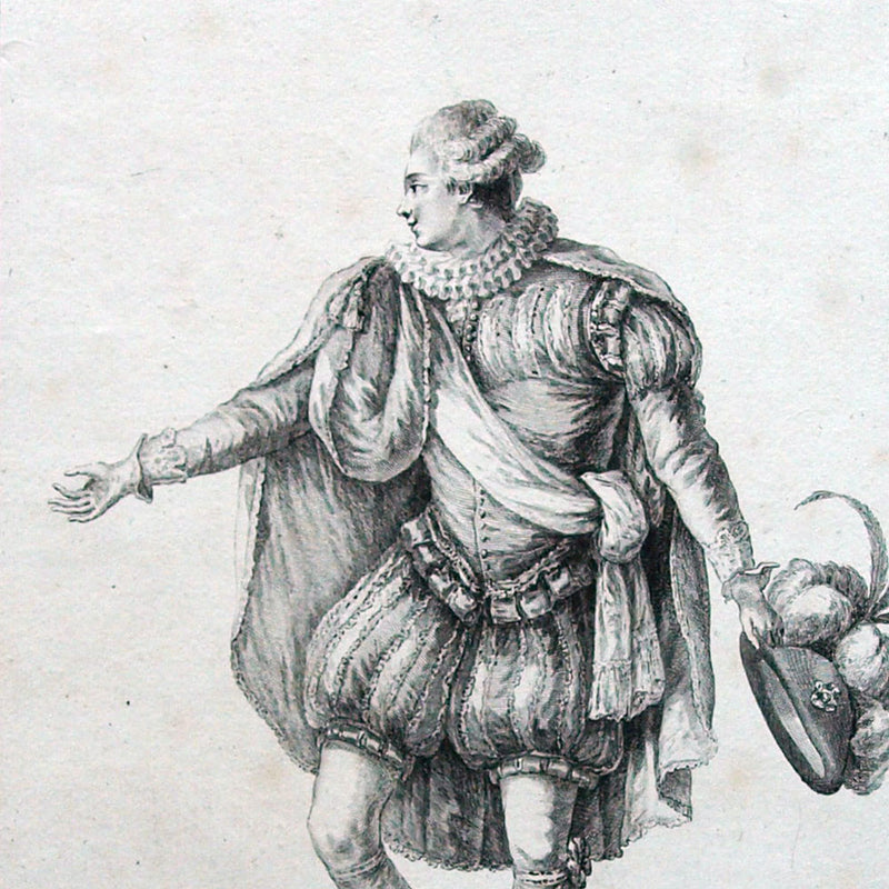 Gallerie des Modes et Costumes Français, gravure n° S 107, Costume pour les bals de la Cour (1779)