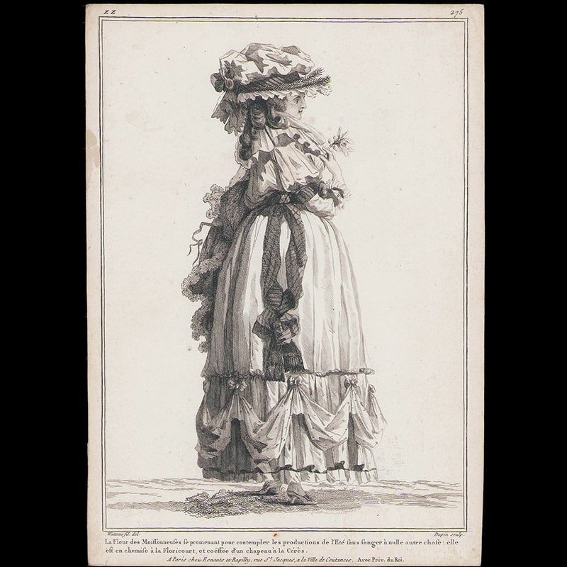 Gallerie des Modes et Costumes Français, 1778-1787 - réunion de 8 gravures par Watteau (1784-1785)