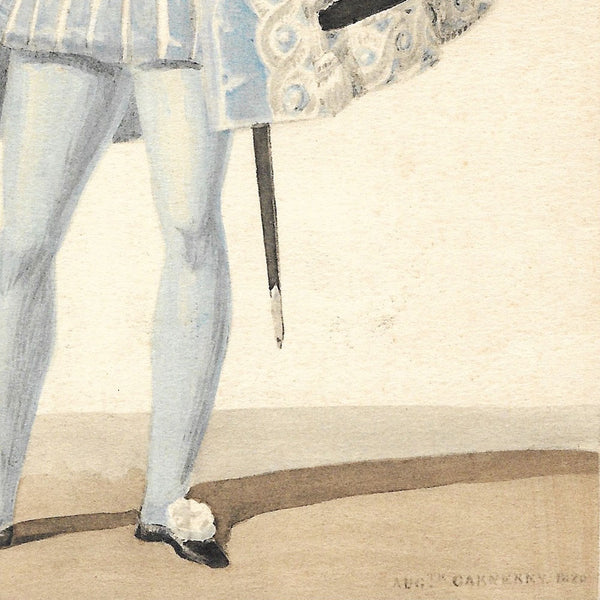 Auguste Garneray - Don Juan, dessin du costume de Manuel Garcia (1820)