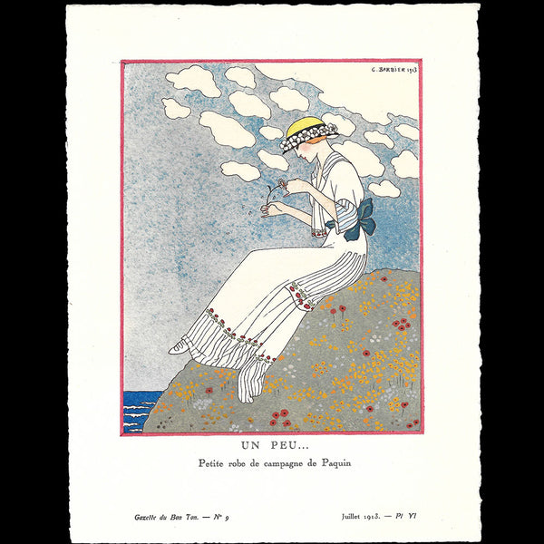 Gazette du Bon Ton - Un peu, robe de Paquin, planche de George Barbier (n°9, 1913)