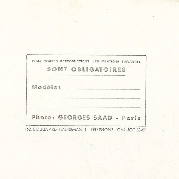 Robert Piguet - Tailleur, tirage de Georges Saad (1937)