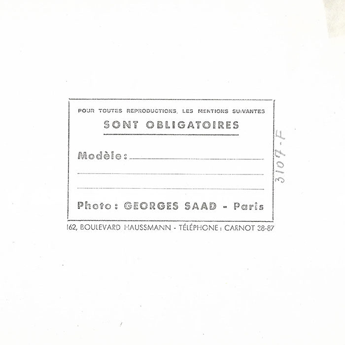 Robert Piguet - Robe du soirée, tirage de Georges Saad (1937)