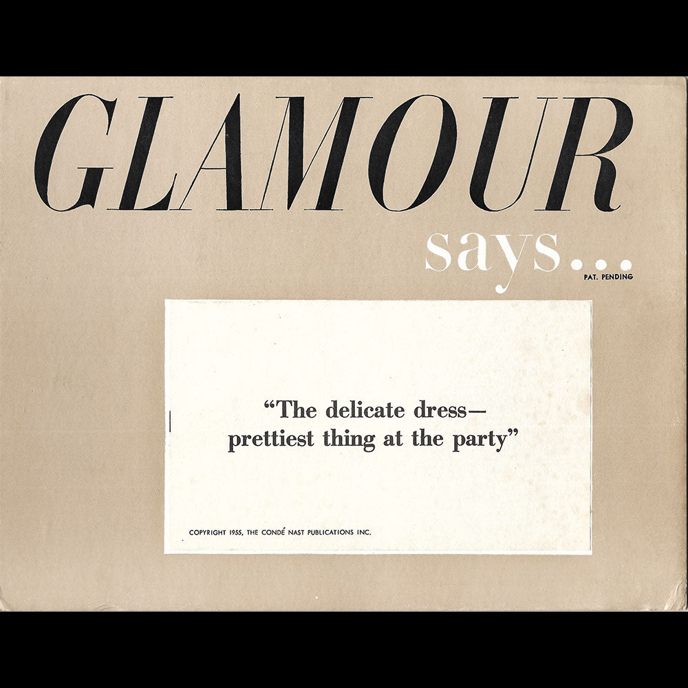 Glamour -  Carton publicitaire Glamour says... (1955)