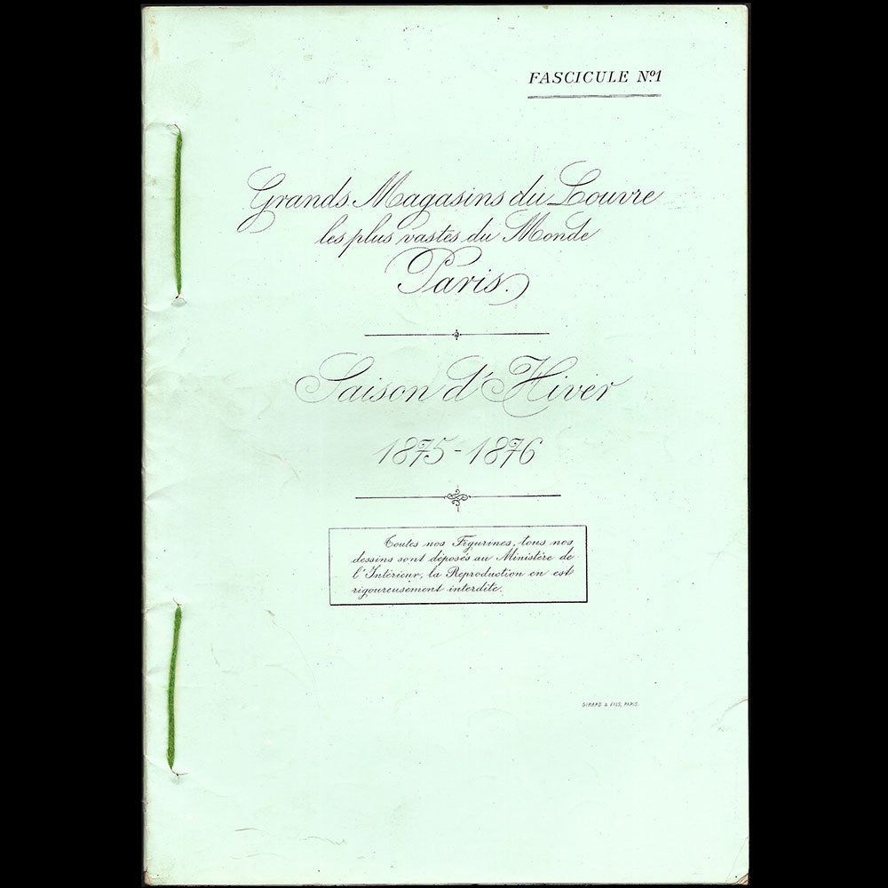 Grands Magasins du Louvre - Catalogue Saison d'Hiver 1875-1876