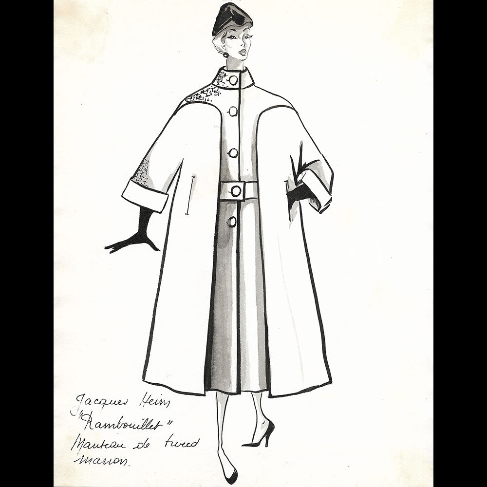 Jacques Heim - Dessin du manteau Rambouillet (1953)