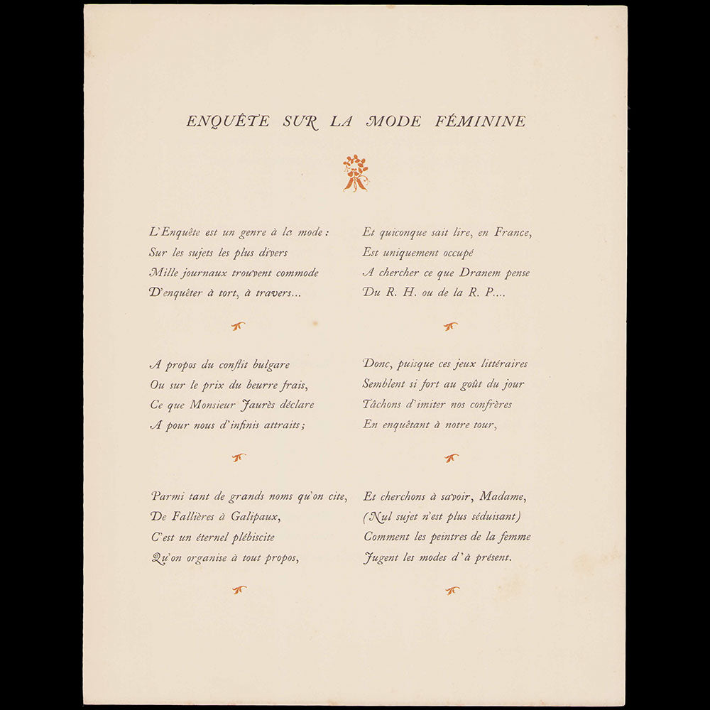High Life Tailor -  Nos Artistes donnent leur opinion sur la toilette de la femme (1911)