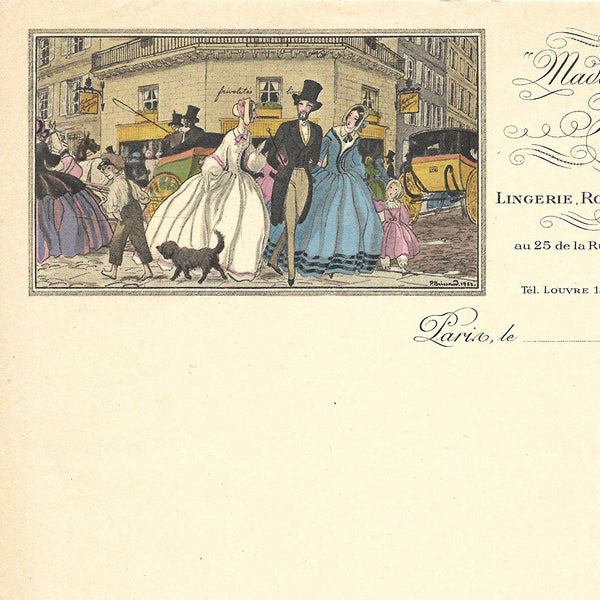 Mademoiselle Hortense - Papier à lettres de la marchande de frivolités, 25 rue des Capucines à Paris  illustrée par Pierre Brissaud (circa 1920s)