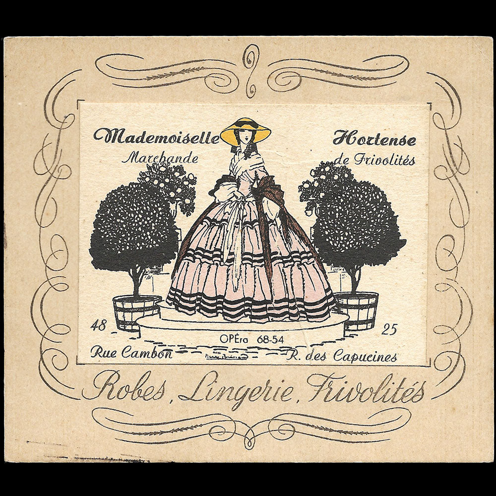 Mademoiselle Hortense - advertising card illustrated by Pierre Brissaud (c. 1925)