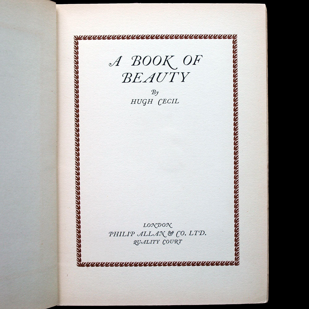 Hugh Cecil - A Book of Beauty (1926)