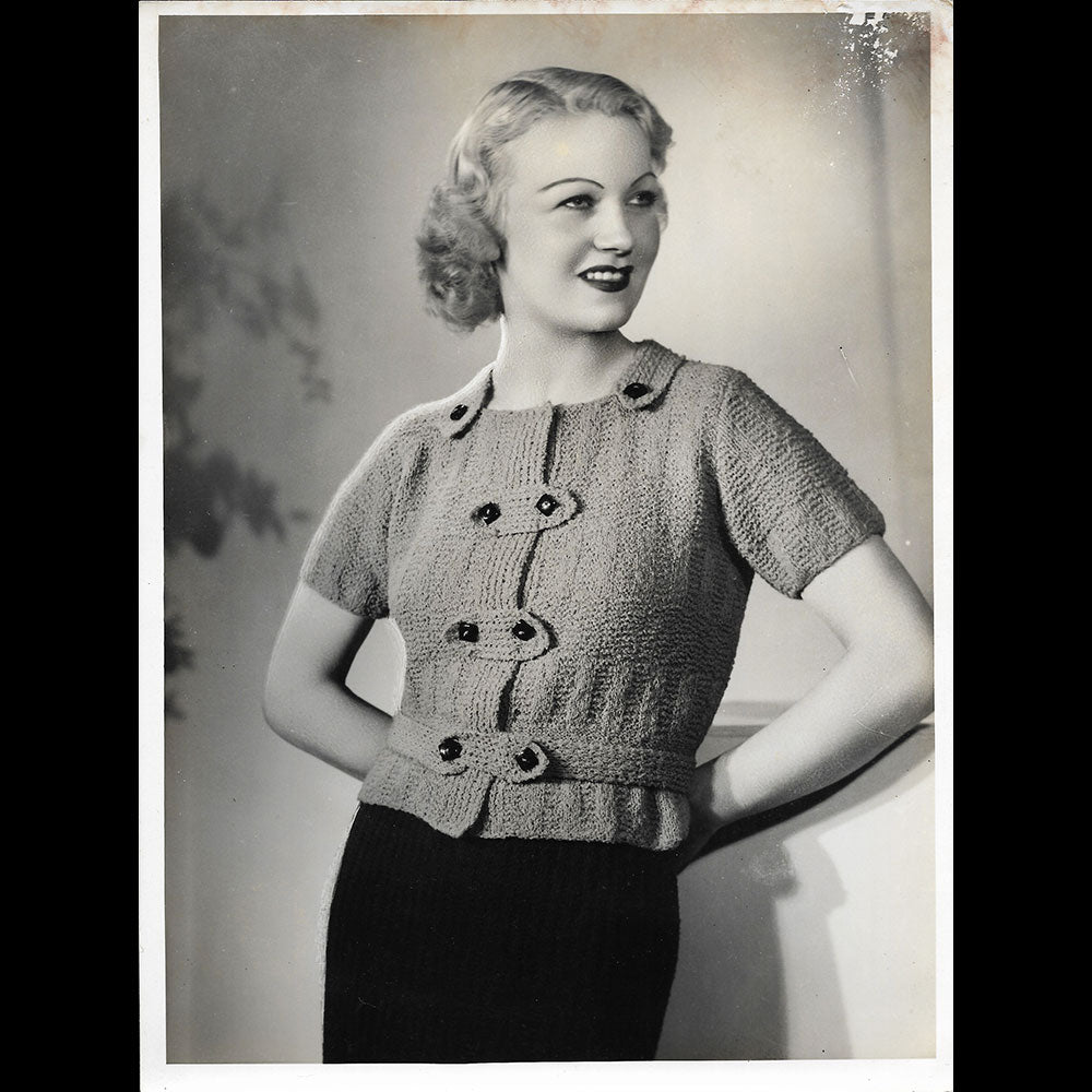 Tricot porté par Miss Paris 1935, tirage d'Isabey