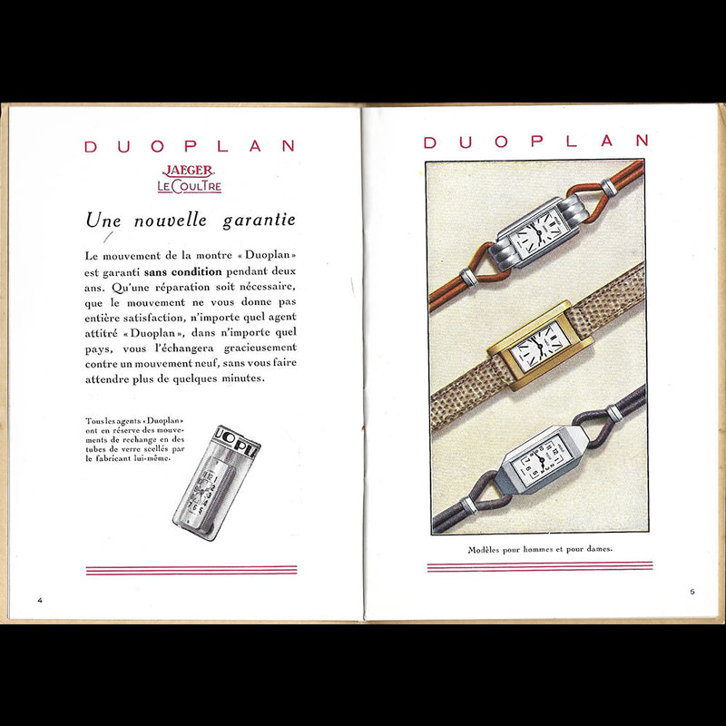 Jaeger-Lecoultre - Catalogue Chefs-d'oeuvre des temps modernes (circa 1932-1937)