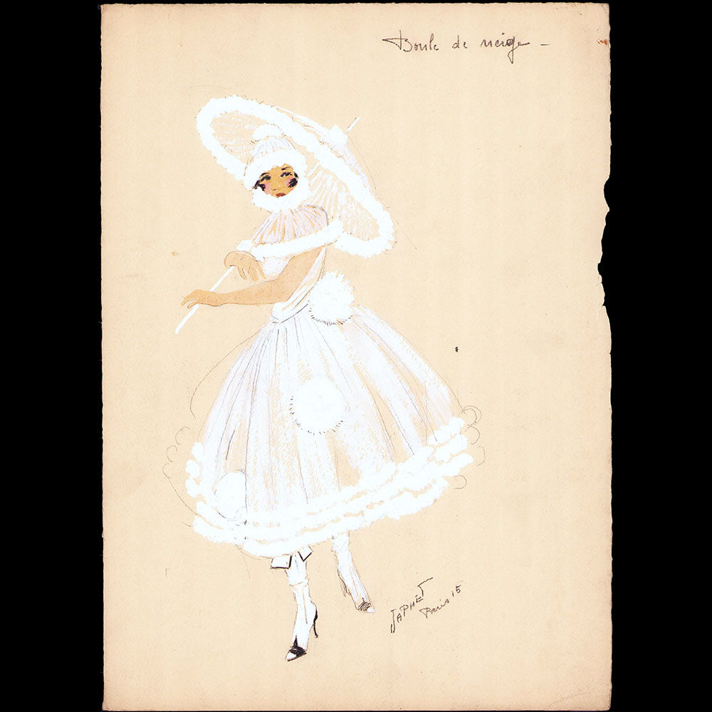 Japhet - Dessin de la robe boule de neige (1915)