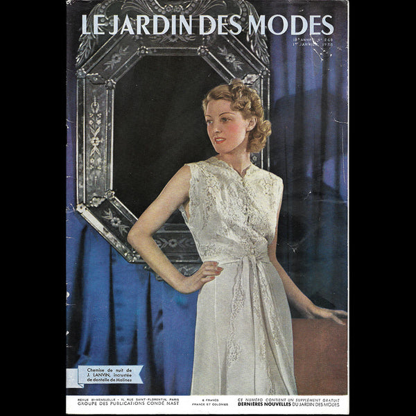Le Jardin des Modes, n°248, 1er janvier 1938, chemise de nuit de Jeanne Lanvin