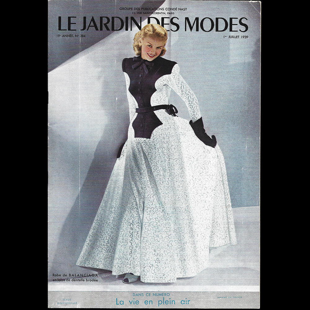 Le Jardin des Modes, n°284, 1er juillet 1939, Robe de Balenciaga