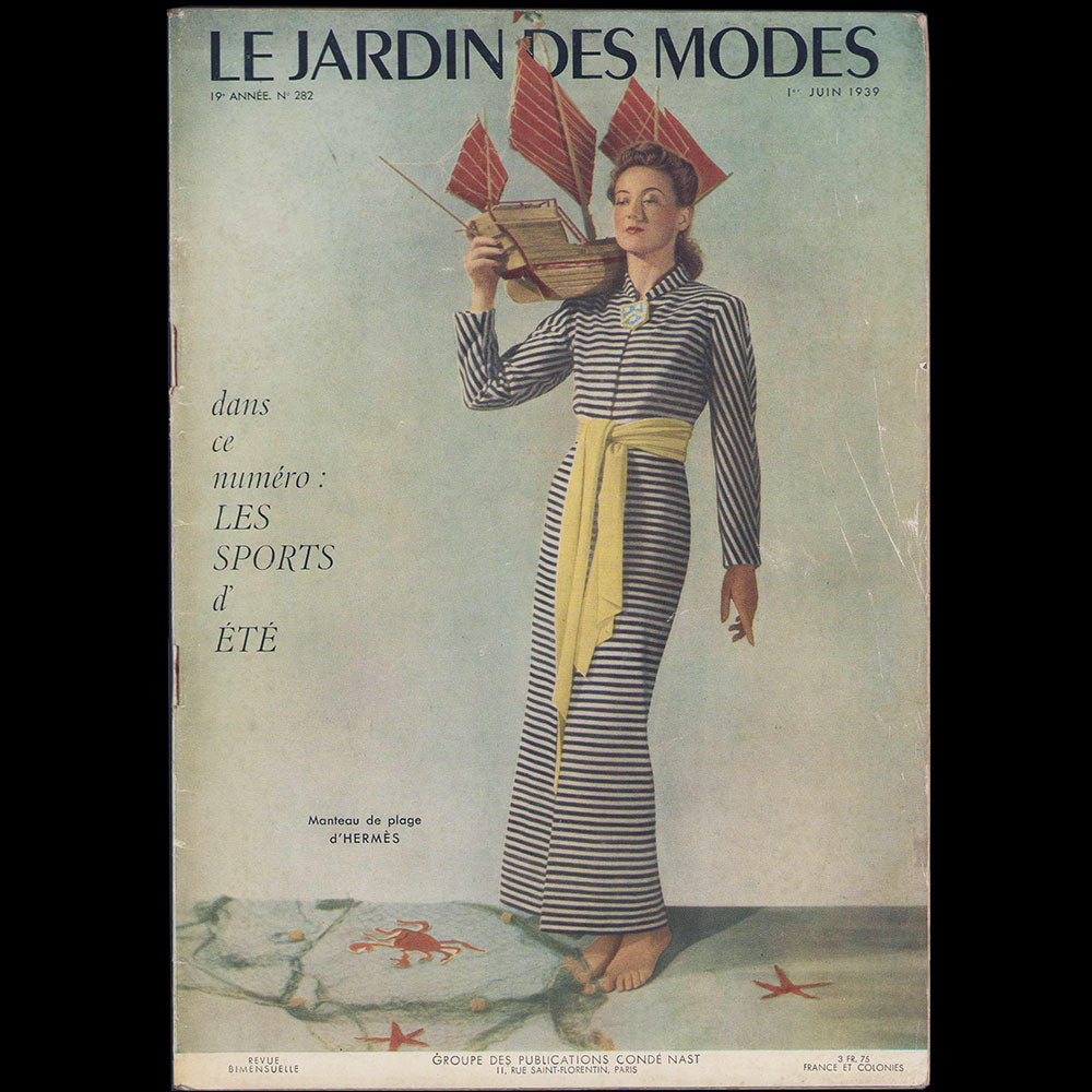 Le Jardin des Modes, n°282, 1er juin 1939, Manteau de plage d'Hermès