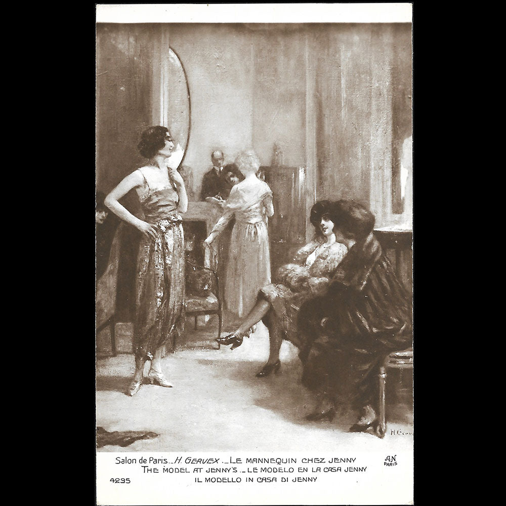 Jenny - Le Mannequin chez Jenny, par Henri Gervex pour le salon de Paris (circa 1920)