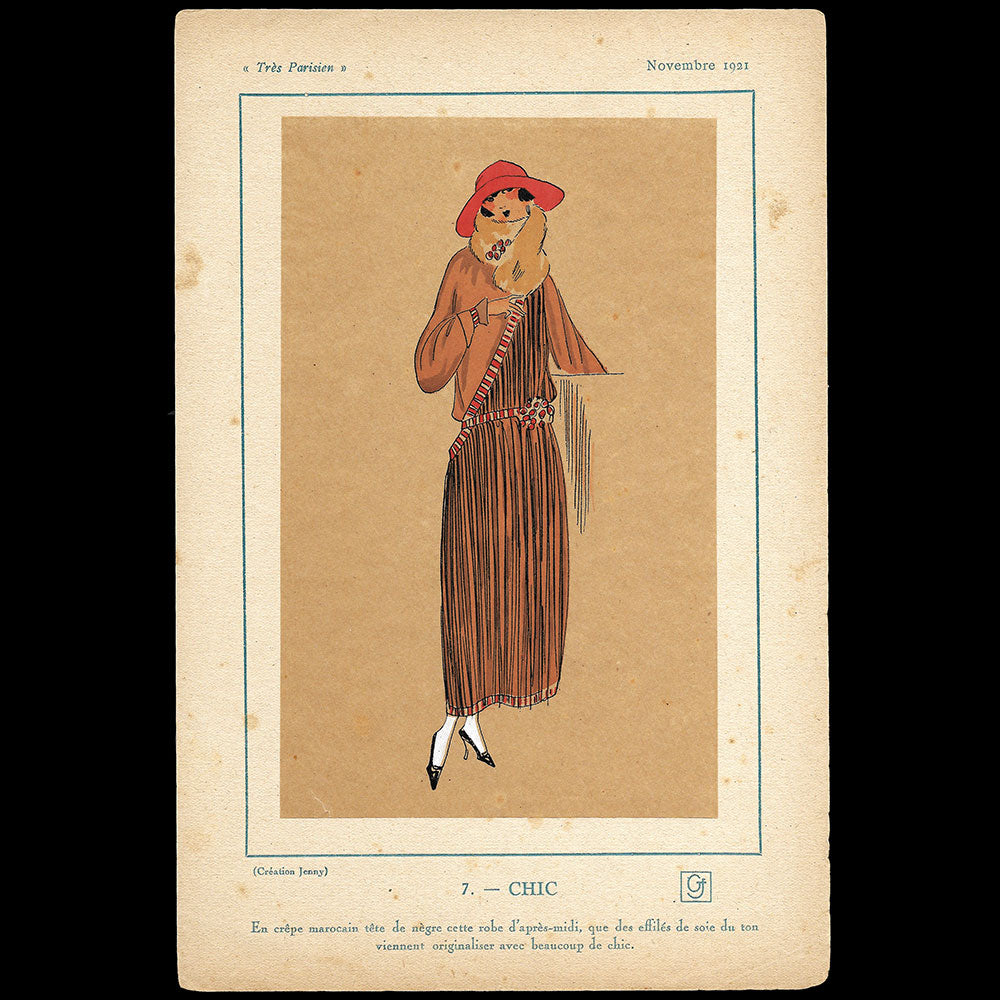 Jenny - Chic, robe d'après-midi en crêpe marocain (1921)