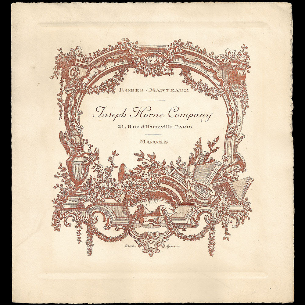 Joseph Horne Company - Invitation annonçant la sélection de modèles de Paris (1909)