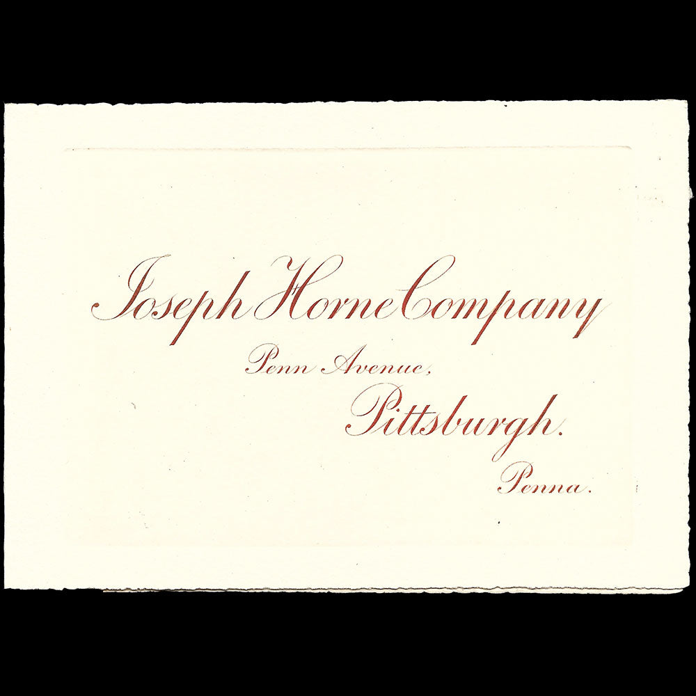 Joseph Horne Company - Invitation annonçant la sélection de robes de Paris (1911)