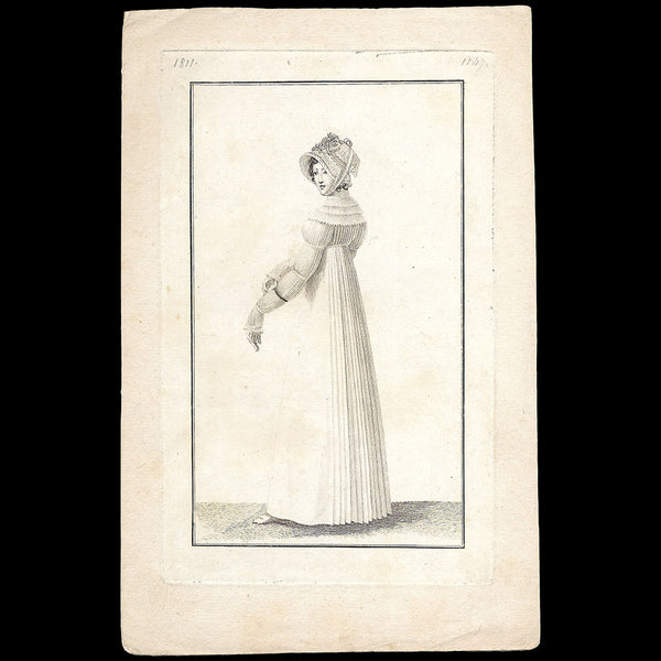 Costume Parisien, Journal des dames et des modes, 1811 épreuve avant la lettre de la gravure n°1147