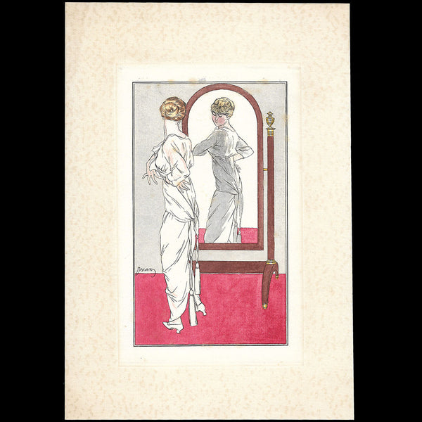Journal des Dames et des Modes, Costumes Parisiens (1913) - Robe de Linon, épreuve avant la lettre de Drian