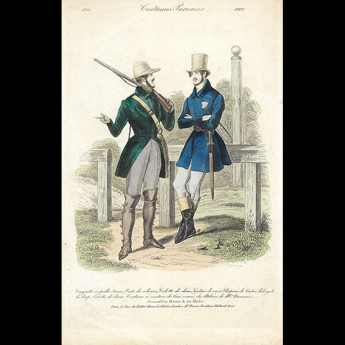 Journal des Dames et des Modes, Costumes Parisiens - Gravure de mode masculine (1835)