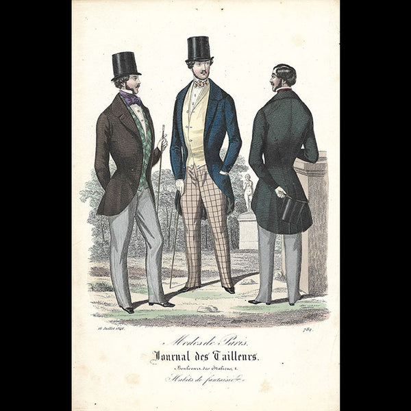 Modes de Paris, Journal des Tailleurs, gravure de mode masculine (1846)