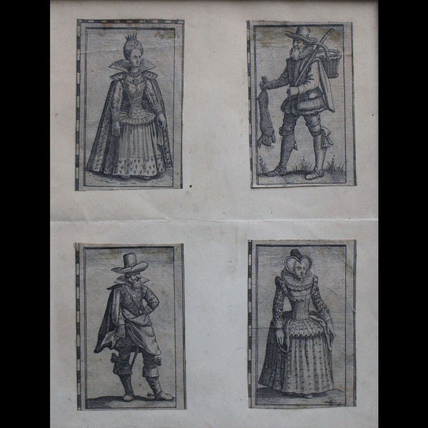 Gravures de costumes anglais des années 1610 - Kingdome of England de Saxton (XVIIème siècle)