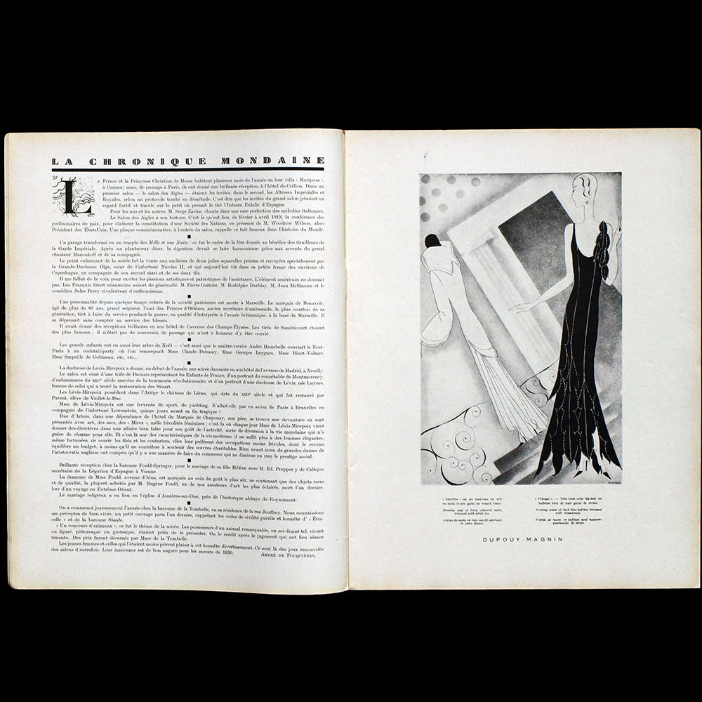 L’Art et la Mode (5 février 1930), couverture de Soulié