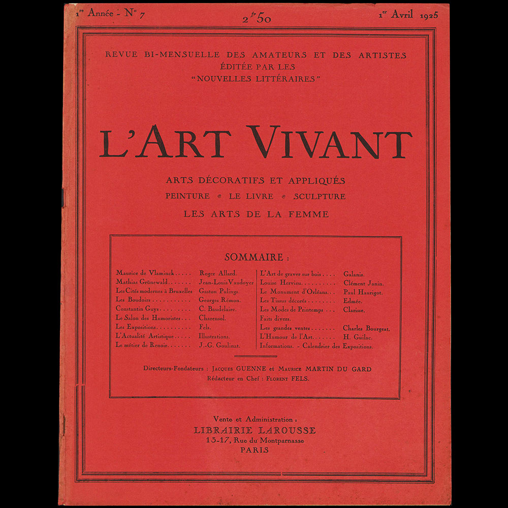 L'Art Vivant (1er avril 1925) - les tissus décorés